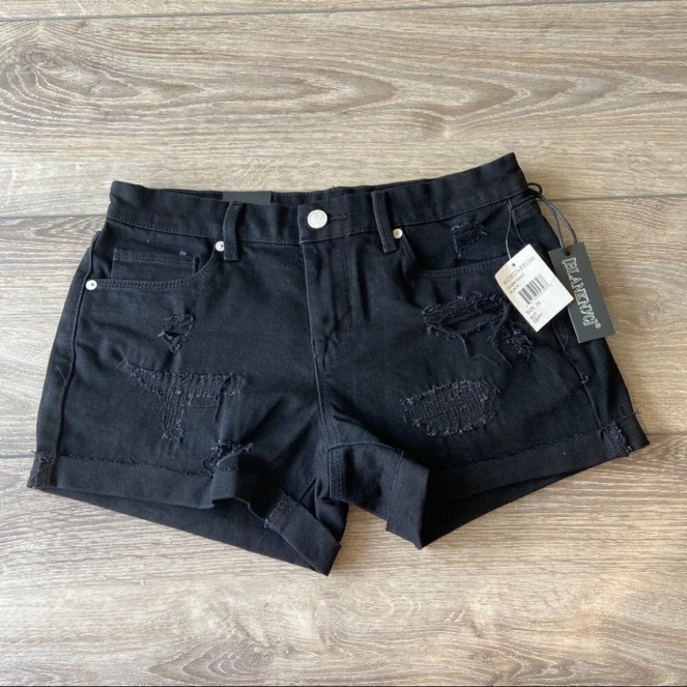 NWT Blank NYC The Fulton Roll Up Black Shorts